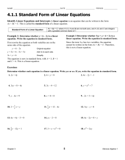 4.1.1 Standard Form of Linear Equations