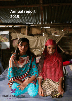 Annual report 2015 - Maria Cristina Foundation