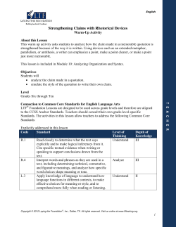 Strengthening Claims with Rhetorical Devices