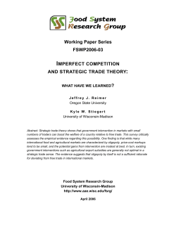 Imperfect Competition and Strategic Trade Theory