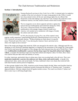 The Clash between Traditionalism and Modernism