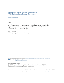 Culture and Certainty: Legal History and the Reconstructive Project