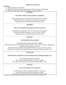 DIDLS for tone analysis Directions: Read the definitions for DIDLS