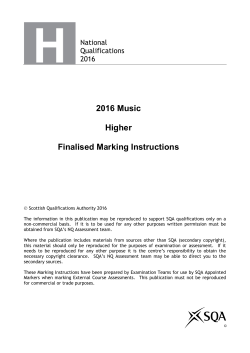 2016 Music Higher Finalised Marking Instructions