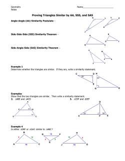 Proving Triangles Similar by AA, SSS, and SAS