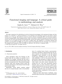 Functional imaging and language: A critical guide to methodology