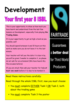 The Trading Game ISBL - Edmonton County School