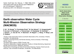 Earth observation Water Cycle Multi-Mission Observation
