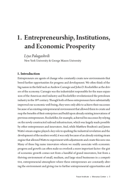 Entrepreneurship, Institutions, and Economic