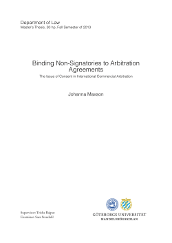 Binding Non-Signatories to Arbitration Agreements