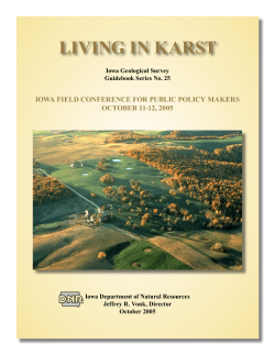 LIVING IN KARST - University of Iowa