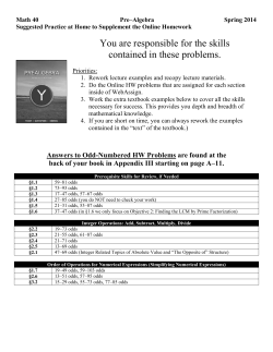 Math 40 Suggested Practice at Home to Supplement the