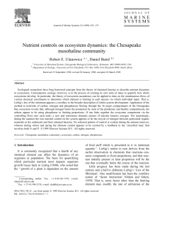 Nutrient controls on ecosystem dynamics: the Chesapeake