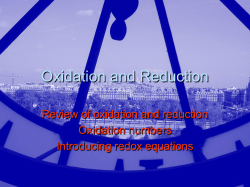 Oxidation and Reduction