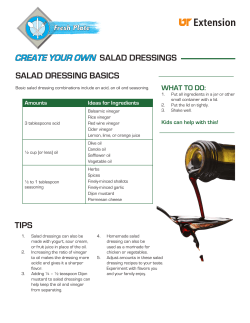 CREATE YOUR OWN SALAD DRESSINGS