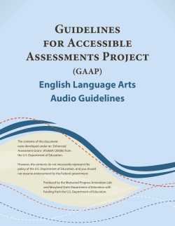 Guidelines for Accessible Assessments Project