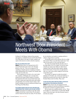 Northwest Door President Meets With Obama