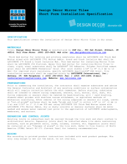 Design D&eacute;cor Mirror Tiles Short Form Installation Specification