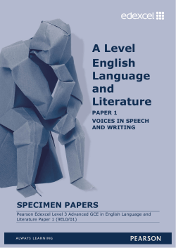 A level specimen paper 9EL0/01 - Edexcel