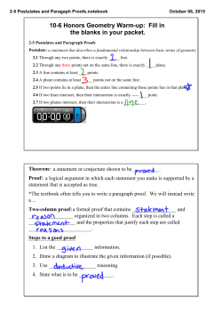 2-5 Postulates and Paragaph Proofs.notebook