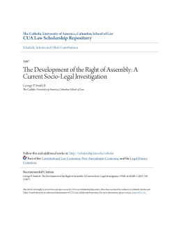 The Development of the Right of Assembly: A Current Socio