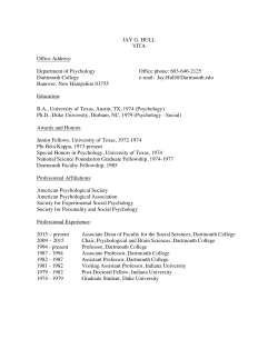 Curriculum Vitae - Program in Cognitive Science