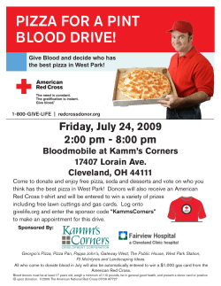 PIZZA FOR A PINT BLOOD DRIVE!