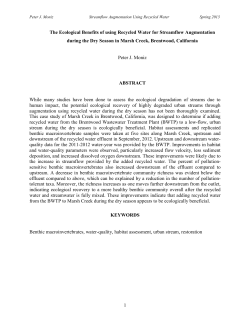 1 The Ecological Benefits of using Recycled Water for Streamflow