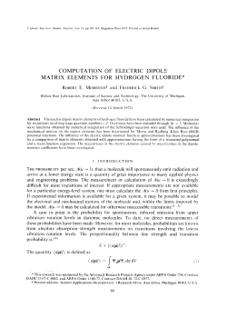 computation of electric dipole matrix elements for hydrogen fluoride