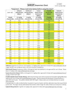 SHEEP Dewormer Chart