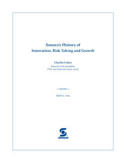 Sonoco`s History of Innovation, Risk Taking and Growth