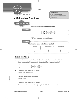 Multiplying Fractions