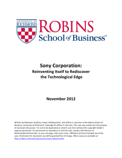 Sony Corporation - Robins School of Business