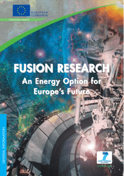 Fusion research &ndash; An energy option for Europe`s future
