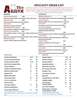 Drink Menu - McGonigal`s Pub