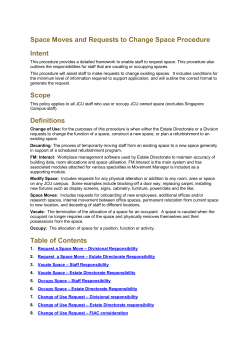 Space Moves and Request to Change Space Procedure