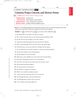 Common,Proper,Concrete,and Abstract Nouns