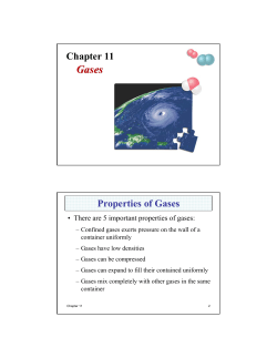 Chapter 11 Properties of Gases