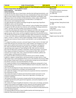 Topic 8, Lesson 5: Free Enterprise and the Economy of Texas