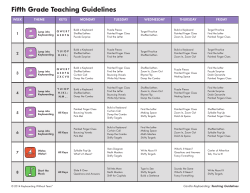 Fifth Grade Teaching Guidelines