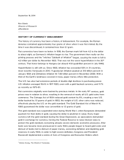 HISTORY OF CURRENCY DEBASEMENT The