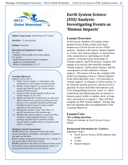 Human Impacts - MTU Global Watershed