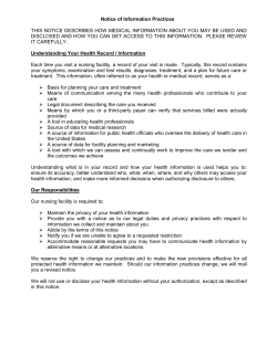 Notice of Information Practices THIS NOTICE DESCRIBES HOW