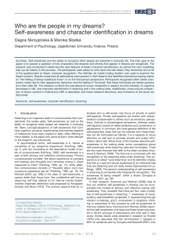 Self-awareness and character identification in dreams