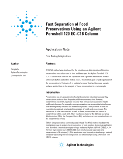 Fast Separation of Food Preservatives Using an Agilent Poroshell