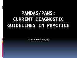 PANDAS/PANS Current Diagnostic Guidelines in Practice
