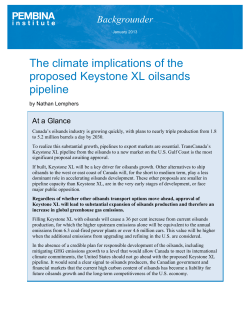 The climate implications of the proposed Keystone XL oilsands