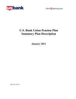 US Bank Union Pension Plan Summary Plan Description January