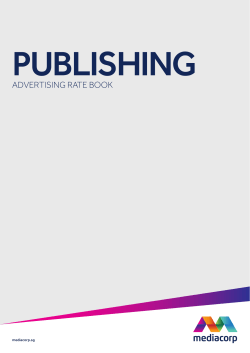 Publishing Rate Card - Mediacorp Advertising