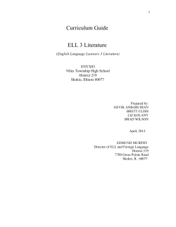 ELL 3 Literature - Niles Township High Schools District 219